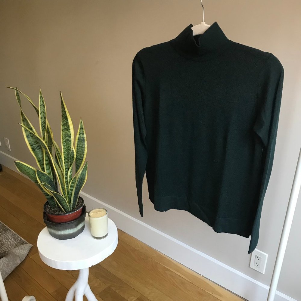 Zara Forest Green Mock Neck Sweater